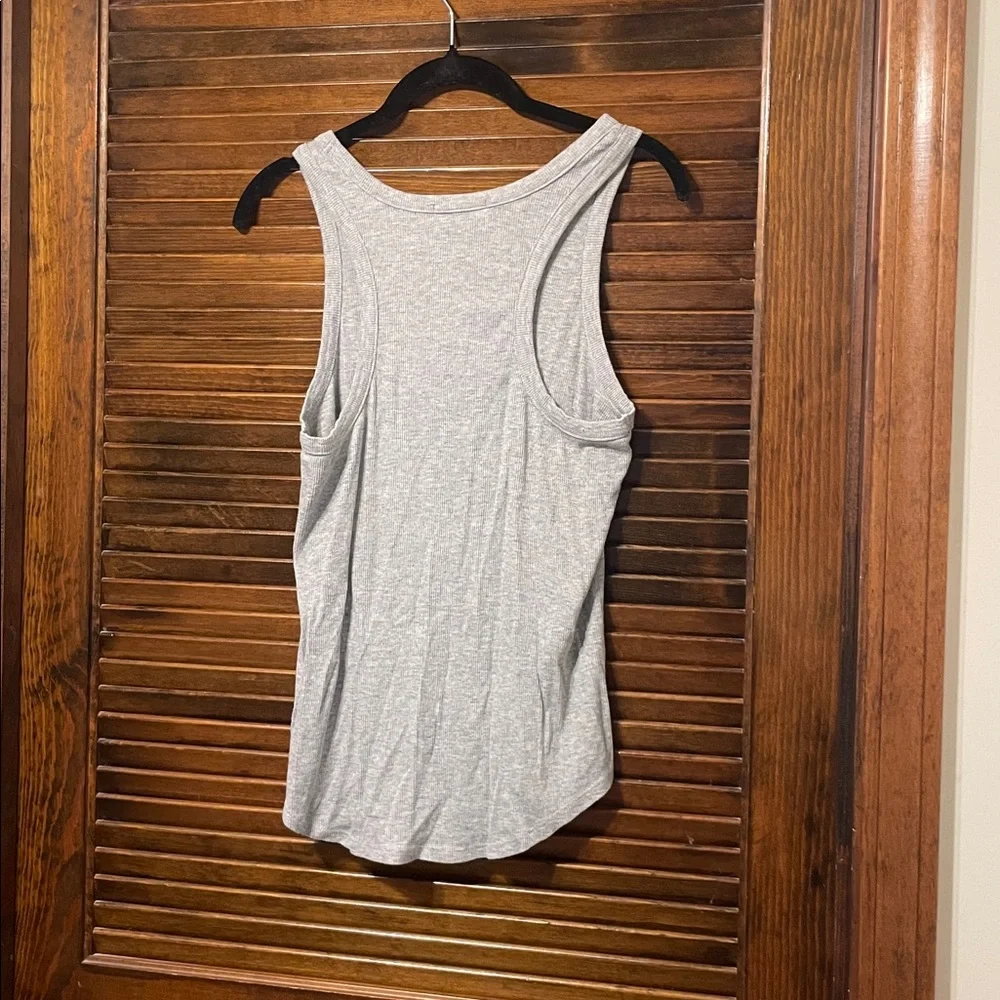 Beyond Yoga Grey Ribbed Keep In Line Tank Top - Picture 6 of 6